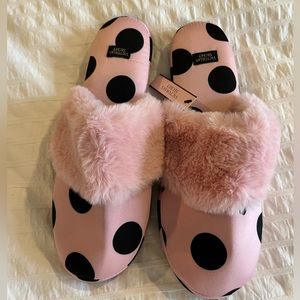 NWT - Victoria’s Secret satin polka dot slippers
